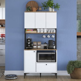 Hanah Home Gabinete Multipropósito JE159 - 3253 Blanco y Nuez